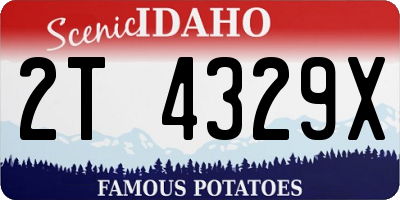 ID license plate 2T4329X