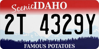 ID license plate 2T4329Y