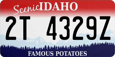 ID license plate 2T4329Z