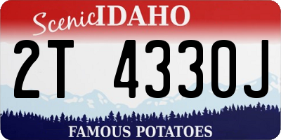 ID license plate 2T4330J