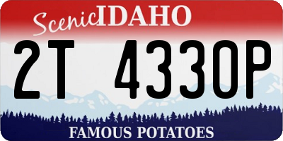 ID license plate 2T4330P