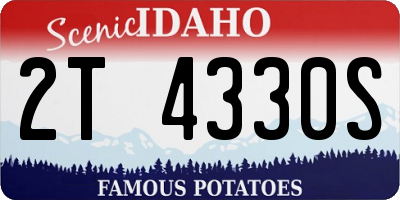 ID license plate 2T4330S