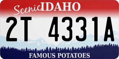 ID license plate 2T4331A