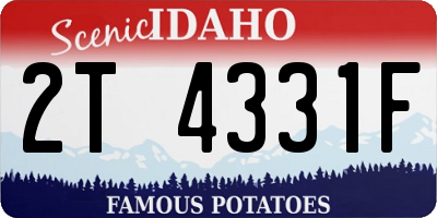 ID license plate 2T4331F