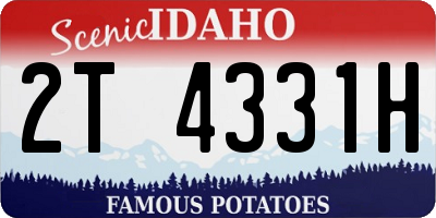 ID license plate 2T4331H