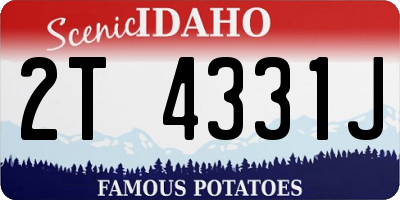 ID license plate 2T4331J