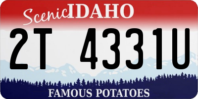 ID license plate 2T4331U