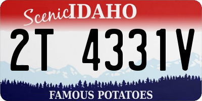 ID license plate 2T4331V