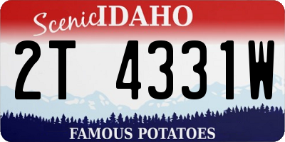 ID license plate 2T4331W