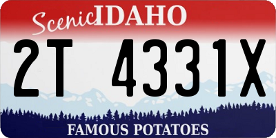 ID license plate 2T4331X