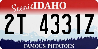 ID license plate 2T4331Z