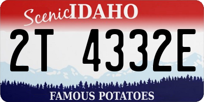 ID license plate 2T4332E
