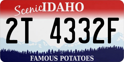 ID license plate 2T4332F