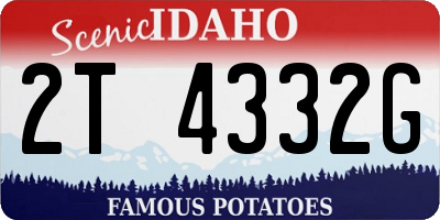 ID license plate 2T4332G