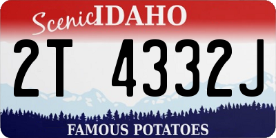 ID license plate 2T4332J