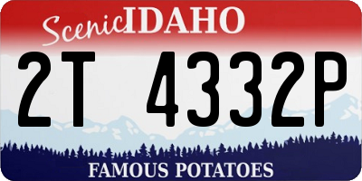 ID license plate 2T4332P
