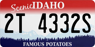 ID license plate 2T4332S