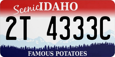 ID license plate 2T4333C