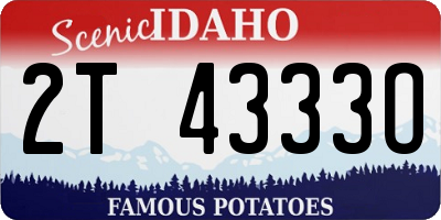 ID license plate 2T4333O