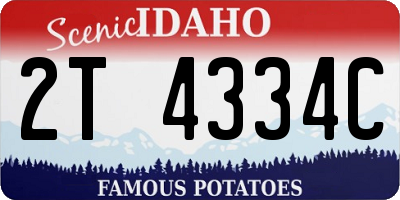 ID license plate 2T4334C