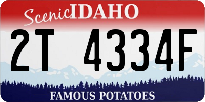 ID license plate 2T4334F