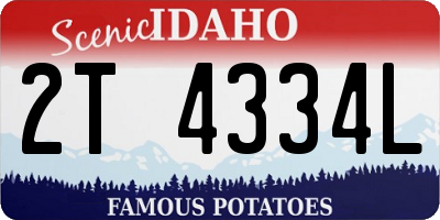 ID license plate 2T4334L