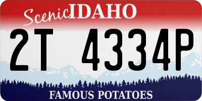 ID license plate 2T4334P