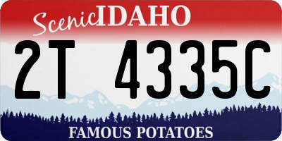 ID license plate 2T4335C