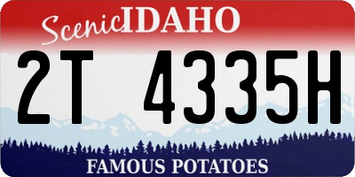 ID license plate 2T4335H