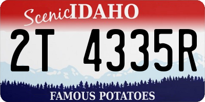 ID license plate 2T4335R