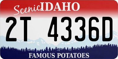 ID license plate 2T4336D