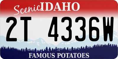 ID license plate 2T4336W