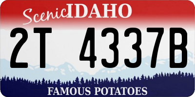 ID license plate 2T4337B