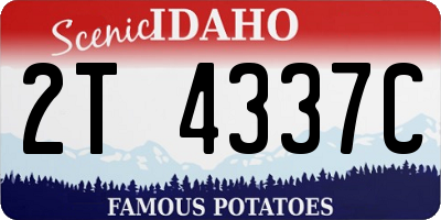 ID license plate 2T4337C