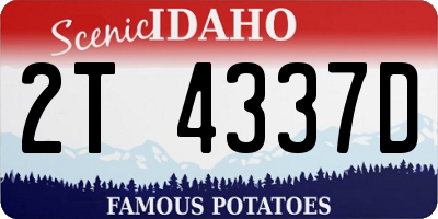 ID license plate 2T4337D