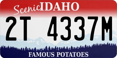 ID license plate 2T4337M