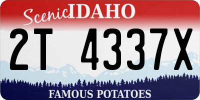 ID license plate 2T4337X