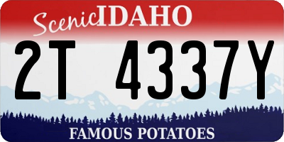 ID license plate 2T4337Y