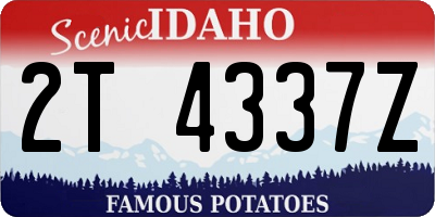 ID license plate 2T4337Z