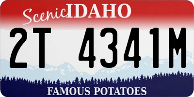 ID license plate 2T4341M