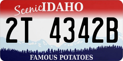 ID license plate 2T4342B