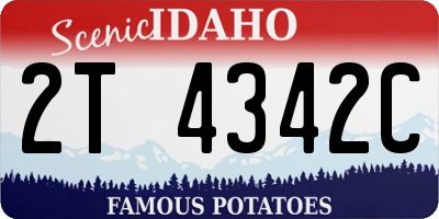 ID license plate 2T4342C