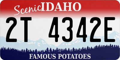 ID license plate 2T4342E