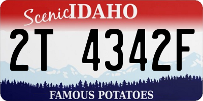 ID license plate 2T4342F
