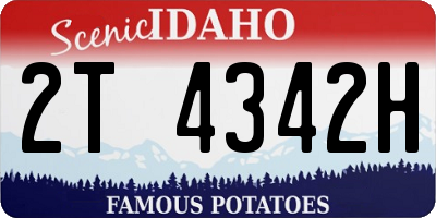ID license plate 2T4342H