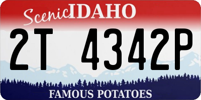 ID license plate 2T4342P