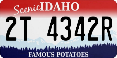ID license plate 2T4342R