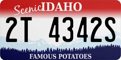 ID license plate 2T4342S