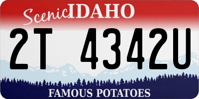 ID license plate 2T4342U