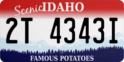 ID license plate 2T4343I